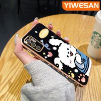 YIWESAN เคสสำหรับ Xiaomi POCO M3 Pro 4G POCO M3 Pro 5G Redmi Note 10 5G Note 10T Note 11 SE 5G เคสลายการ์ตูนนำโชคดีไซน์ใหม่สี่เหลี่ยมเคสมือถือกระต่ายขอบบางๆเคสเต็มเคสนิ่มกันกระแทกปกป้องกล้องฝาปิดเลนส์