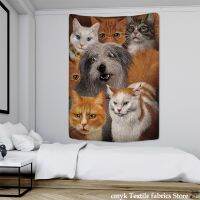 lovely Cats And Dogs Tapestry Warm Family Series Custom Tapestries Beach Towel Art Tapestries Dorm Home Decor