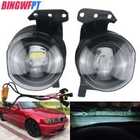 ไฟตัดหมอกไฟหน้ารถมอเตอร์ไซค์แบบ LED เลนส์ลวดด้านซ้าย + ขวาสำหรับ BMW E60 E90 E63 E46 323I 325I 525I ไฟตัดหมอกรถยนต์อุปกรณ์เสริม DRL 12V