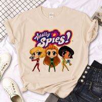 Totally Spies เสื้อยืดผู้หญิงมังงะตลกเสื้อฮาราจุกุหญิงเสื้อผ้าฮาราจูกุกราฟิก Y2k