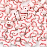 20/50/100pcs 10mm Flat Round Polymer Clay Beads Baseball Beads Clay Loose Beads For Jewelry Making Diy Handmade Supplies DIY accessories and others