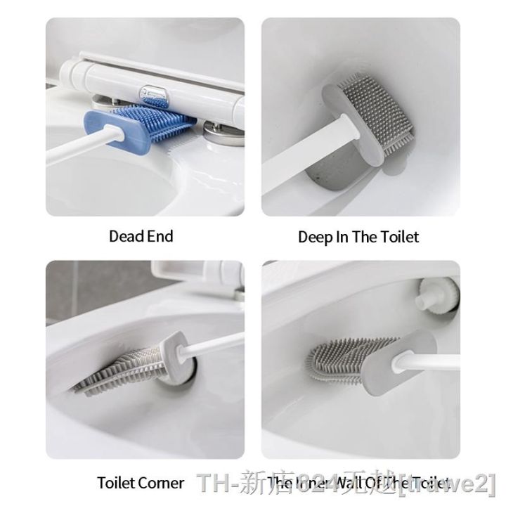 lz-new-flexible-wall-mounted-toilet-brush-with-drain-holder-silicone-cleaning-brushes-soft-bristles-removable-restroom-cleaner-tool