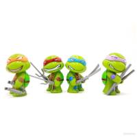 4pcs TMNT Action Figure Q Version Teenage Mutant Ninja Turtles Model Dolls Toys For Kids Gifts Car Ornament