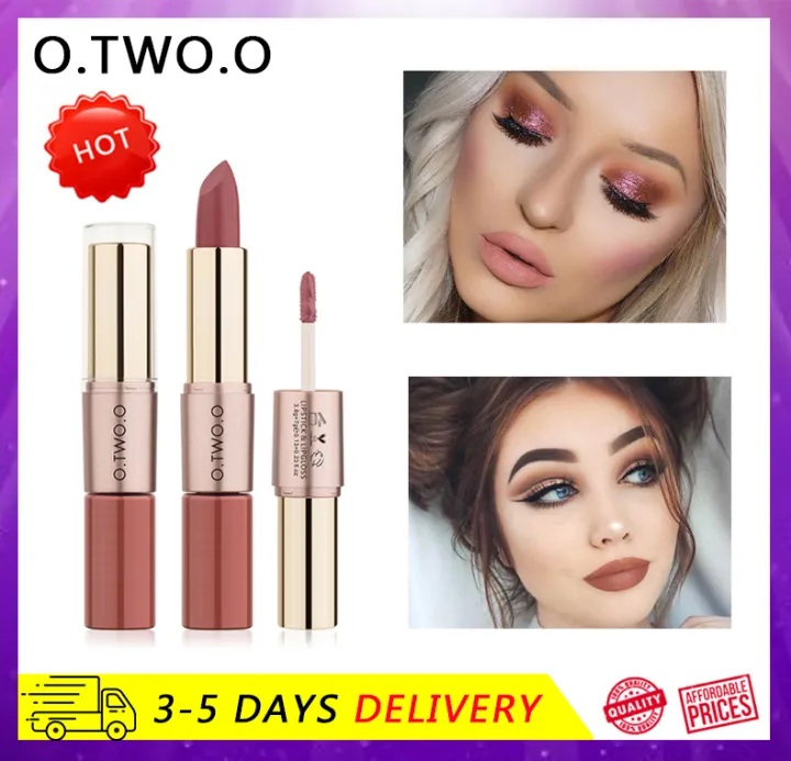 OTWOO Makeup Lip tint Waterproof Matte Double Headed Glaze Gloss and ...