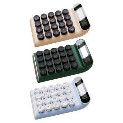 Mechanical Switch Calculator Automatic Sleep Retro Round Button Keys Simple Line Sturdy Basic Office Calculator 10 Digit Display Calculators