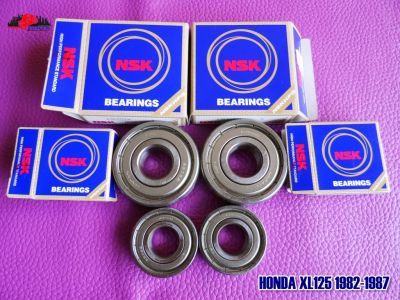 "NSK" HONDA XL125 year 1982-1987 FRONT &amp; REAR WHEEL BEARING SET "JAPAN"  // ลูกปืนล้อ หน้า-หลัง ของแท้ งานญี่ปุ่น สินค้าคุณภาพดี