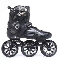 ROSELLE RX6 3-Wheels 110mm Speed Skates Shoes for Asphalt Road Concrete Ground Inline Race Skating 85A Adults Roll ABEC7 3X110mm Training Equipment