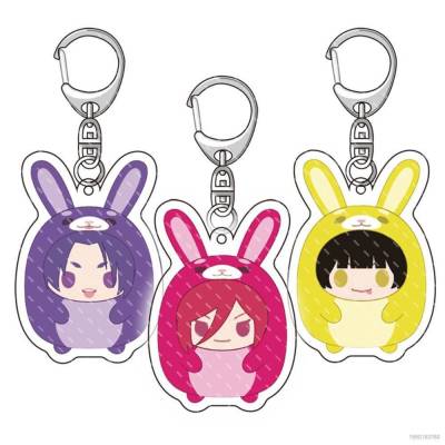 HZ Blue Lock Keychain Anime Keyring Acrylic Cute Bag Pendant Cartoon Easter Bunny Yoichi Key Chain Gifts ZH