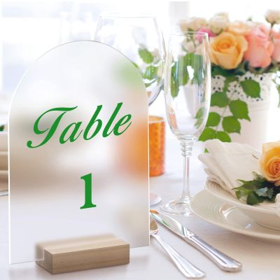 【CW】Table Numbers Wedding with Holder, Wedding Centerpieces for Tables, Arched Acrylic Modern Wedding Decor Sign for Birthday Party