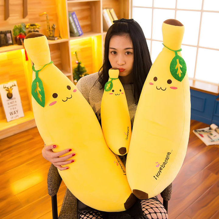70-120cm Cartoon Banana Plush Toy Soft Plant Banana Pillow Super