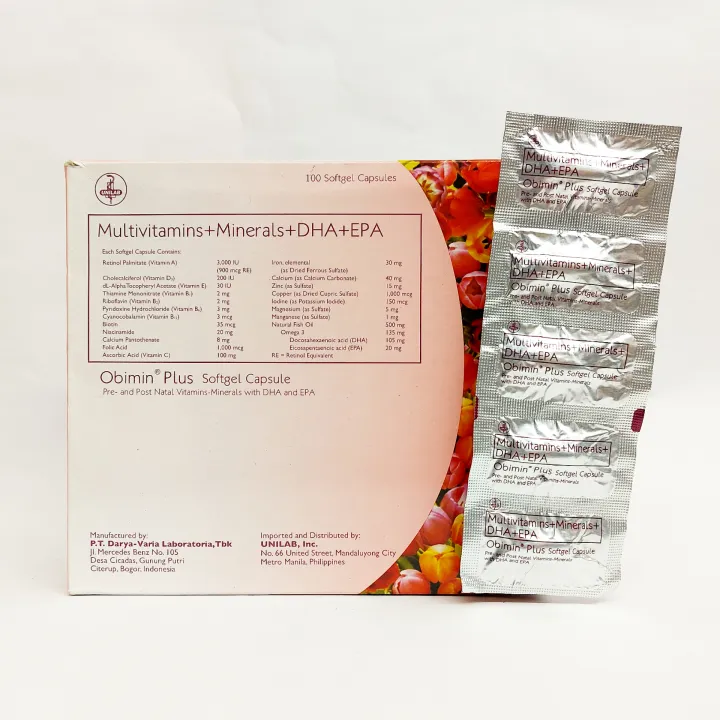 OBIMIN Multivitamins + Minerals + DHA + EPA 20 Softgel Capsule Lazada PH