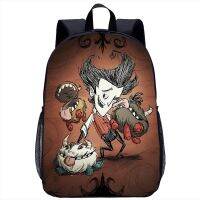 【LZ】▩❃◎  Não Starve Mochila Meninas Meninos Mochila Escolar Cool Game Cartoon Print Adolescente Viagem Laptop Bag 17in Schoolbag Escola Temporada