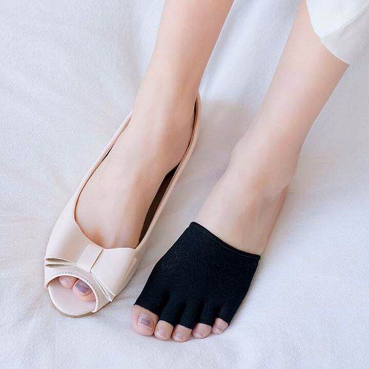 Toeless Invisible Fingers Socks Womens Nylon Mesh Open Toe Silk