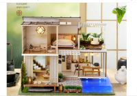 บ้านจิ๋ว บ้านตุ๊กตา Elegant and Quiet พร้อมส่งทันที มีฝาครอบ+กล่องดนตรี บ้านญี่ปุ่น โมเดลบ้านญี่ปุ่น บ้านสไตล์ญี่ปุ่น