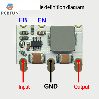 pcbfun โมดูลสเต็ปดาน DC-DC ขนาดเล็ก4.5 ~ 16V ถึง3.3V/5V ประสิทธิภาพการ4A เต็มรูปแบบถึง98%