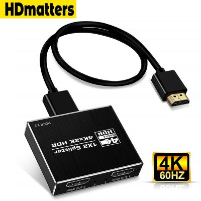 UHD 4K ตัวแยก HDMI 1 In 2 Out HDMI 2.0 Splitter 1X2 4K 60Hz HDCP 2.2 RGB4:4:4สำหรับ PS4 Pro แอปเปิ้ลทีวี PC Foxtel Duplicator