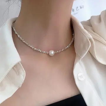 2021 Popular Silver Colour Sparkling Clavicle Chain Choker Necklace Collar  For Women Fine Jewelry Wedding Party Birthday Gift