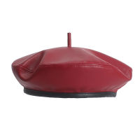 ? Fashionable Leather Beret Autumn And Winter New Womens Hat Pu Black Red Fashion Trendy All-Match Painter Hat