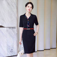 2022 Spring New Style Slimming All-Match Fashionable Slim-Fit Wrapper Dress Large Size Womens V-Neck College Style Dress