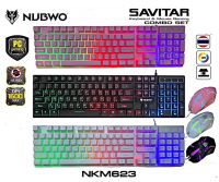 Nubwo NKM623 SAVITAR RGB Gaming Keyboard&amp;Mouse คีย์บอร์ด&amp;เมาส์เกมมิ่ง พร้อมเอฟเฟกต์แสง ปุ่มลดแรงเสียดทาน ✔รับประกัน 1ปี