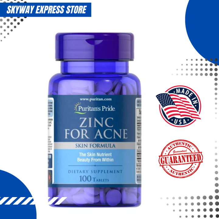 Zinc for Acne by Puritan's Pride 100 Tablets Lazada PH