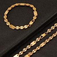 【HOT】 6mm Hip Hop Beans Necklace for Men 316L Curb Cuban Chain Fashion Jewelry