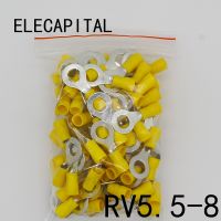 RV5.5 8 Yellow Ring insulated terminal suit 4 6mm2 Cable Wire Connector cable Crimp Terminal 50PCS/Pack RV5 8 RV