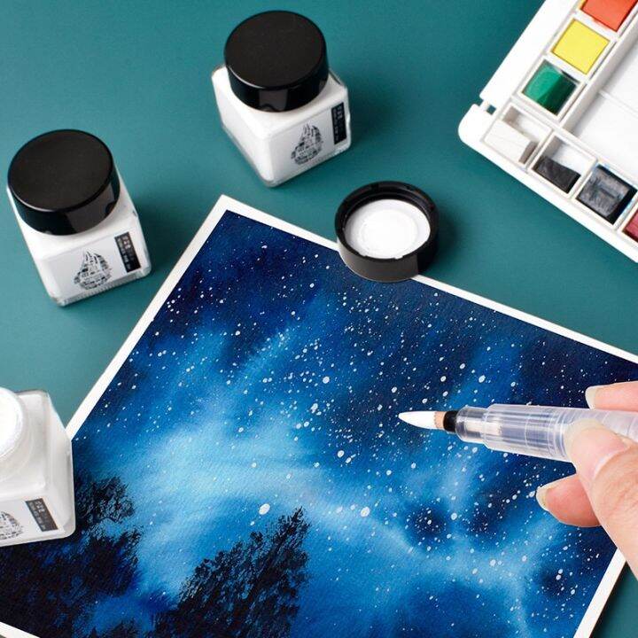 30ml-white-ink-high-gloss-watercolor-art-students-special-starry-sky-embellishment-white-ink-cartoon-blank-correction-fluid