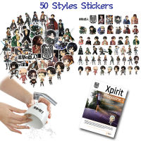 64Pcs Attack on Titan Sets Stickers Necklace Keychain Button Pins Drawstring Bag Backpack Phone Lanyard Silicone Bracelets