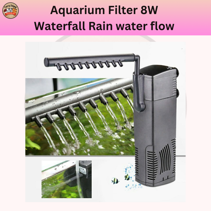 Aquarium Filter 8W Waterfall Rain water flow Fish tank filter air pump