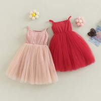 【Forever CY Baby】Toddler Girls Summer Sling Dress Sleeveless Tulle Patchwork A-Line Princess Dress