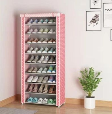 (มี 4 สี) MGN ชั้นวางรองเท้า มีซิป 10 ชั้น 30 คู่ DIY ( ขนาด 60 x 160 x 30 ) (ปรับได้) Shoes Rack - K 26 - 29