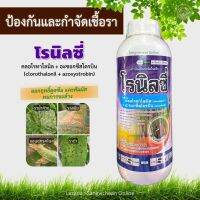 โรนิลซี่, คลอโรทาโลนิล+อะซอกซีสโตรบิน (chlorothalonil+azoxystrobin) ป้องกันเเละกำจัดโรคราน้ำค้าง โรคราสนิม โรคราดำ โรคใบจุด โรคแอนแทรคโนส ทำผิว