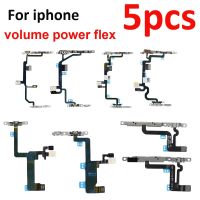 5pcs / lot Power Flex พร้อมที่วางโลหะสําหรับ iPhone X 5 5S 6 6s 7 8 Plus สวิตช์ปิดเสียงปุ่มปรับระดับเสียง Flex Cable