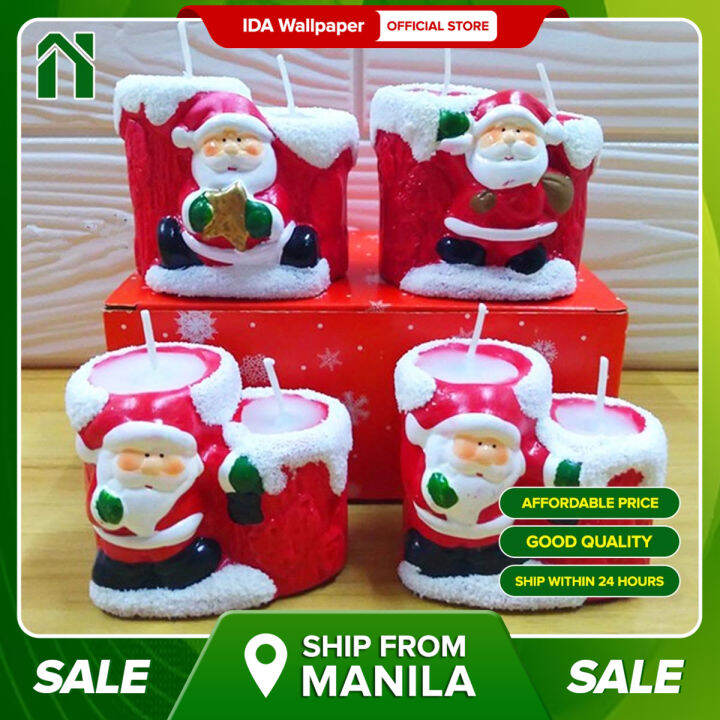 IDA Christmas Santa Figurines Candles Christmas Party Favors Decoration