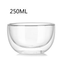 Double Glass Bowl Borosilicate Glass Tableware Transparent Fruit Salad Plate Household Glass Breakfast Oatmeal Bowl