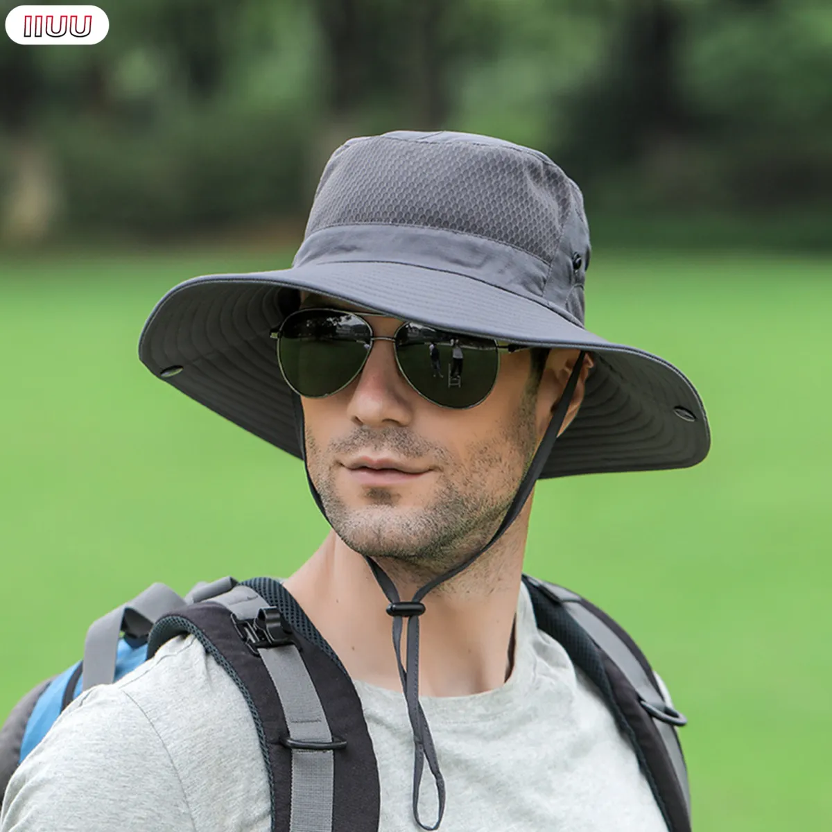 IIUU Wide Brim Sun Hat Mens Bucket Hats UPF 50+ Breathable Wide Brim Summer  UV Protection Hat for Fishing Hiking  Gardening Lazada Singapore