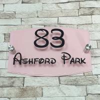 ❖◕ Baby Pink Modern House Acrylic Sign Door Number Address Sign Contemporary