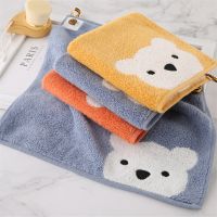 ❧✒✟ Kids Towel Baby Face Towel Bear Pattern Hanging Hand Towel Soft Absorbent Quick-drying Cotton Towel Childrens Bathroom Supplies