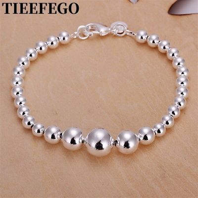 Tieefego สร้อยข้อมือ925เงินสเตอร์ลิงเครื่องประดับผู้หญิงโซ่ลูกปัดกำไลสำหรับปาร์ตี้งานแต่งงานสตรีผู้หญิง