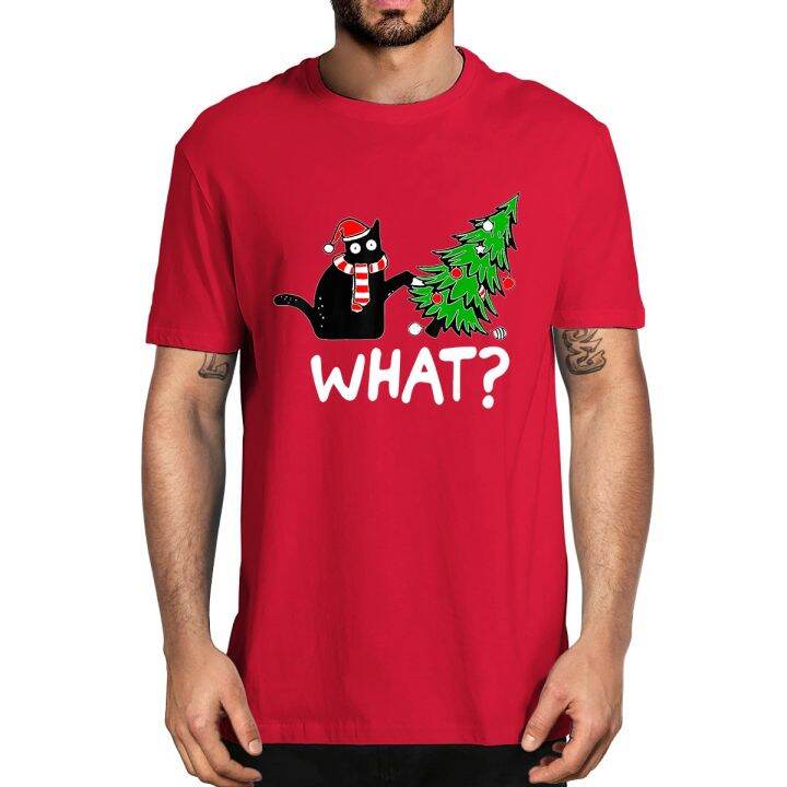 Funny Unisex 100% Cotton Funny Black Cat Gift Pushing Christmas Tree Over Cat What Vintage Men T-Shirt Gifts Casual Clothing Tee XS-4XL 5XL 6XL | Funny Unisex 100% Cotton Funny Black Cat Gift Pushing Christmas Tree Over Cat What Vintage Men T-Shirt Gifts Casual Clothing Tee XS-4XL 5XL 6XL |