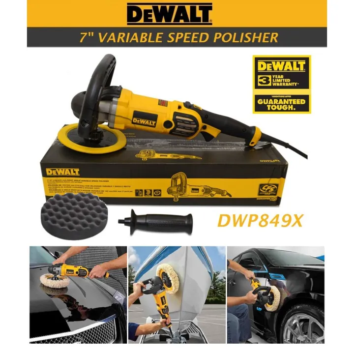 DEWALT DWP849X 7" Electronic Polisher 1250W Car Polish Machine Polishing and Buffer Sander