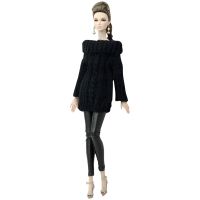 1 Pcs Black Doll Clothes Coat Knitted Pure Cotton Sweater Dress Tops Accessories for Barbie Doll 11.5 Inch Girl Toy