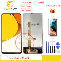 FWDGVY 6.58 "ใหม่สำหรับหน้าจอ LCD 4G Vivo Y35 + เครื่องมือซ่อมแซมของขวัญฟรี + กระจกเทมเปอร์1ชิ้น