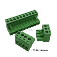 ；‘【；- 1Sets Solderless Docking Type 2EDGRK 5.08MM Screw Terminal Block Connector PCB Plug-In Type 2Edg Type Green Terminal Block