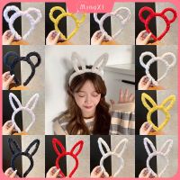 Plush Hairband เกาหลีรุ่นแฟชั่นแต่งหน้าสีสันผมวงผู้หญิง Simple Bunny หูแถบคาดศีรษะ