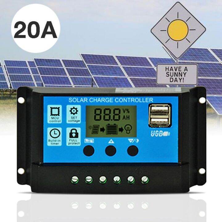 โซล่าชาร์จคอนโทรลเลอร์-โซล่าชาร์จเจอร์-solar-charge-controller-12v-24v-pwm-ชาร์จเจอร์-มีให้เลือกทั้ง-10a-20a-30a-abele