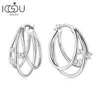 IOGOU Moissanite แยกต่างหูห่วงรอบ1.5มิลลิเมตรและ2.0มิลลิเมตร D สีเงิน925ต้นฉบับที่ทันสมัยของผู้หญิงต่างหู2023เครื่องประดับที่ไม่ซ้ำ