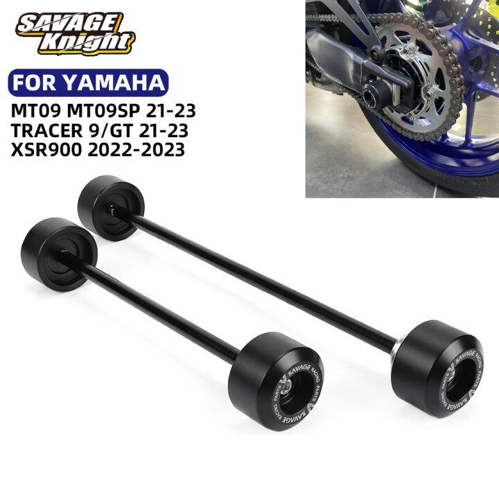 For YAMAHA MT09 SP Tracer 9 GT XSR900 Front Rear Wheel Fork Slider XSR