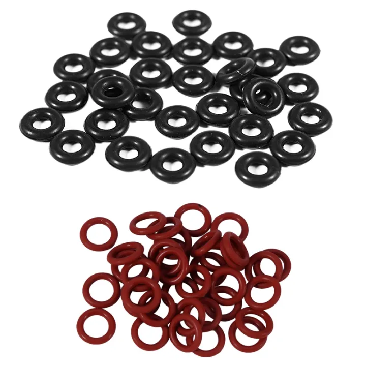 50 Pcs Red Silicone ORings Oil Seal Ring 11mm x 7 mm x 2 mm & 30 Pcs 2
